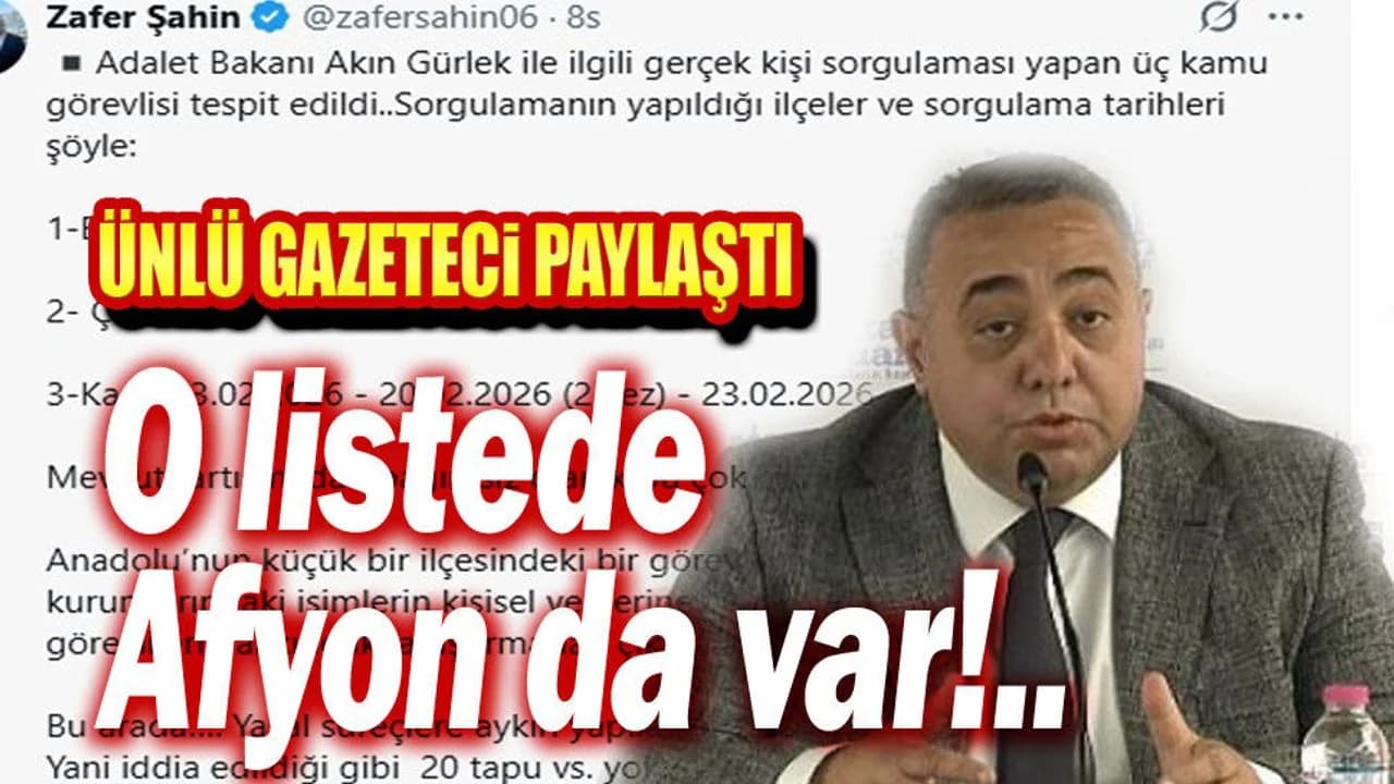 Adalet Bakanı Gürlek’in Tapu Kayıtlarına Çobanlar’dan Usulsüz Sorgulama Skandalı