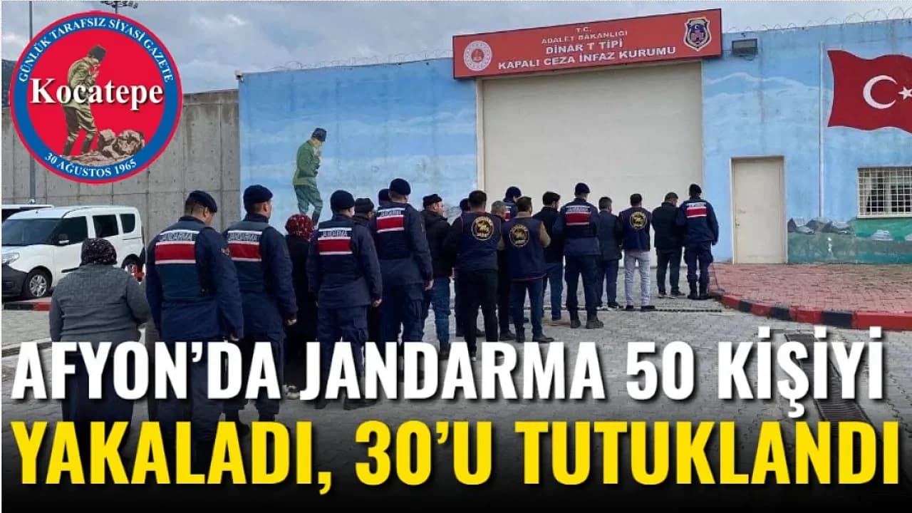 Afyonkarahisar'da Geniş Çaplı Jandarma Denetimi: 57 Şüpheli Yakalandı, 30’u Tutuklandı