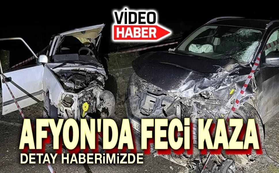 Bolvadin'de Feci Kaza: İki Otomobil Kafa Kafaya Çarpıştı, Bir Kişi Hayatını Kaybetti