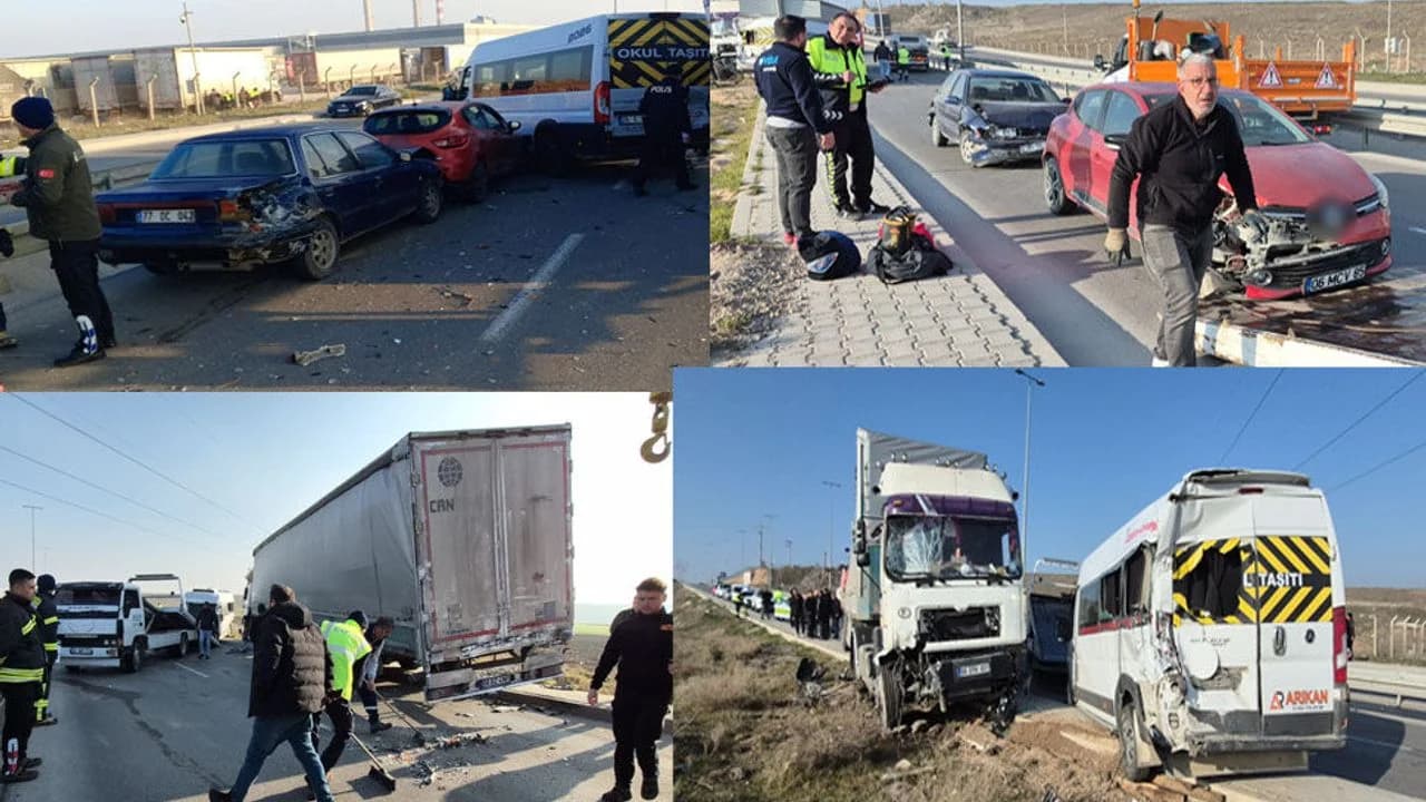 Eskişehir'de Feci Zincirleme Kaza: Duramayan Tır Ortalığı Savaş Alanına Çevirdi, 12 Yaralı