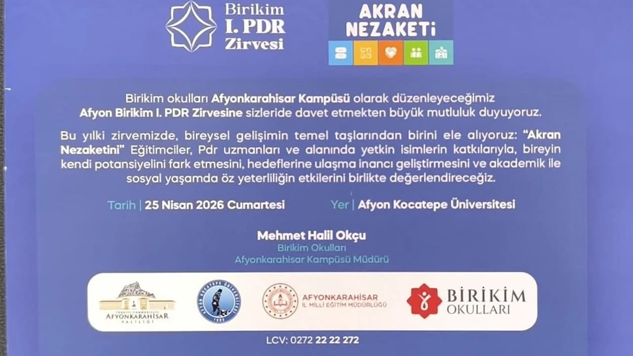 Eğitimciler Afyonkarahisar'da Buluşuyor: 1. PDR Zirvesi'nin Odak Noktası 'Akran Nezaketi'