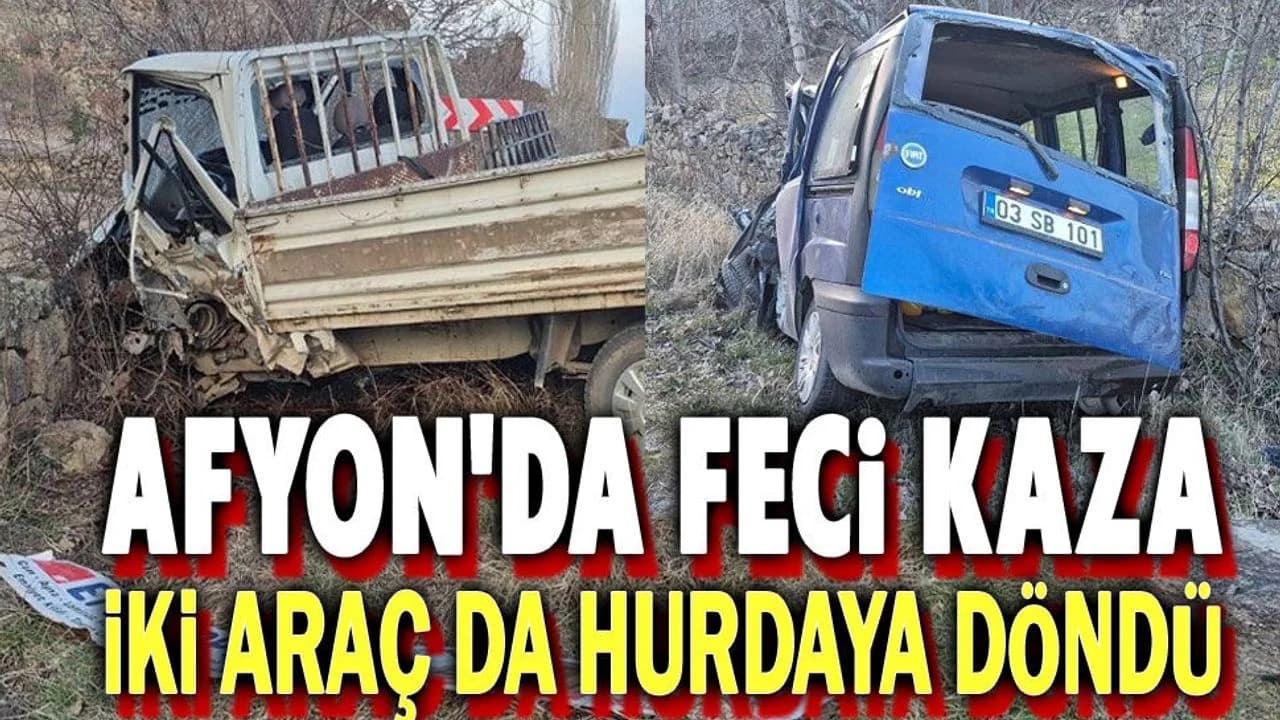 Şuhut'ta İki Araç Kafa Kafaya Çarpıştı: 1 Ölü, 1 Yaralı